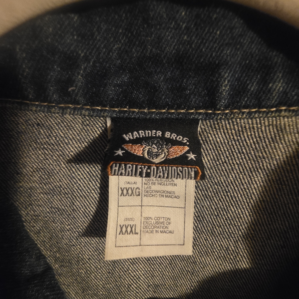 Harley-Davidson Rough Riders Rare Collectable Embroidered DENIM JACKET 3XL - Picture 5 of 8